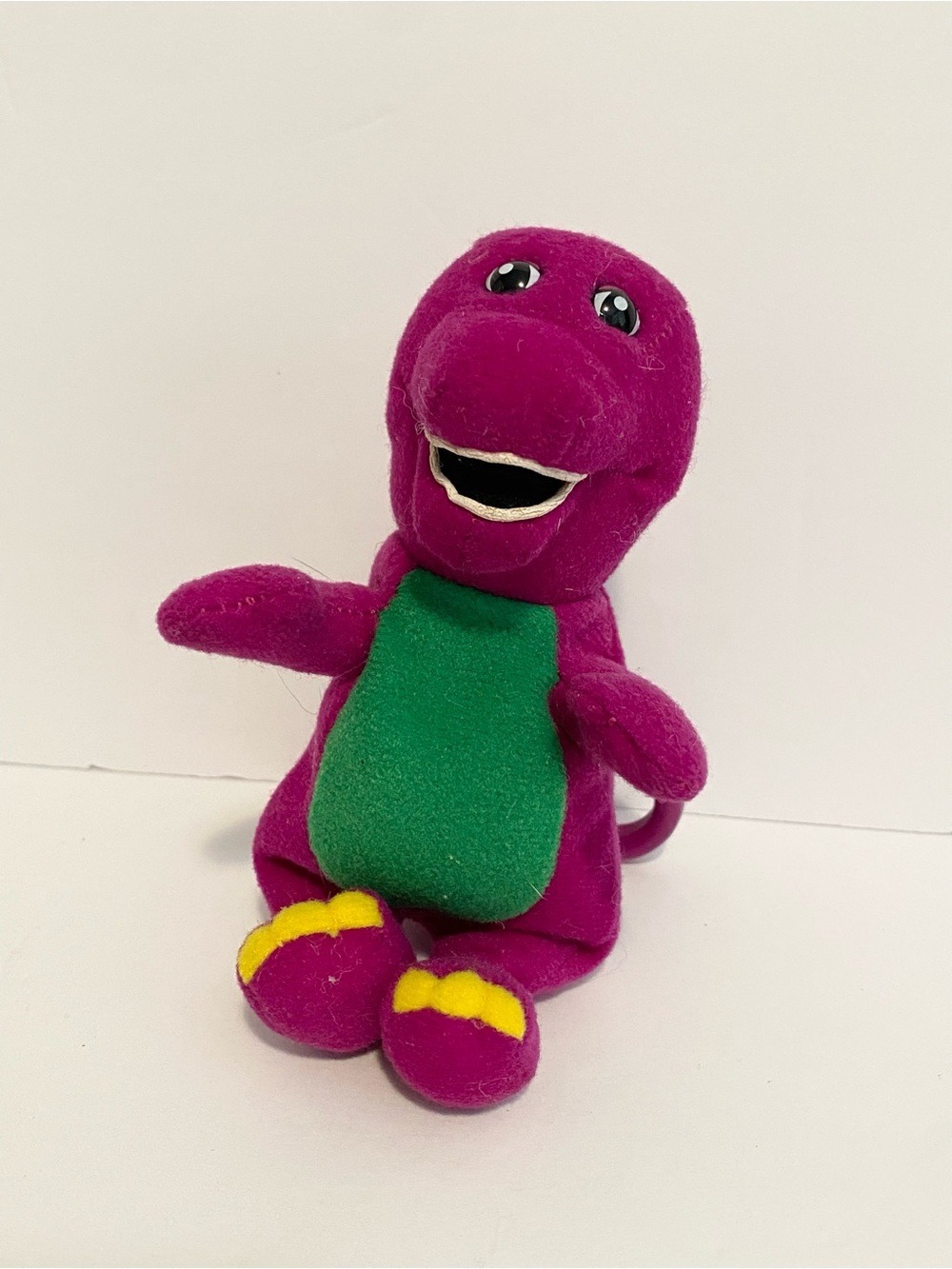Vintage Barney 90s Mini Backpack Clip Plush Lyons Purple Dinosaur Stuffed Animal